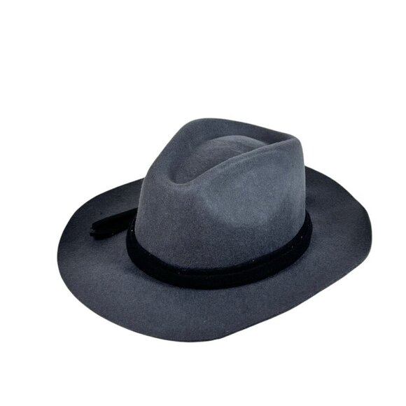 NWT Magid Wool Felt Wide Brim Fedora Hat Gray Western Cowgirl Rodeo Boho Panama main image 6